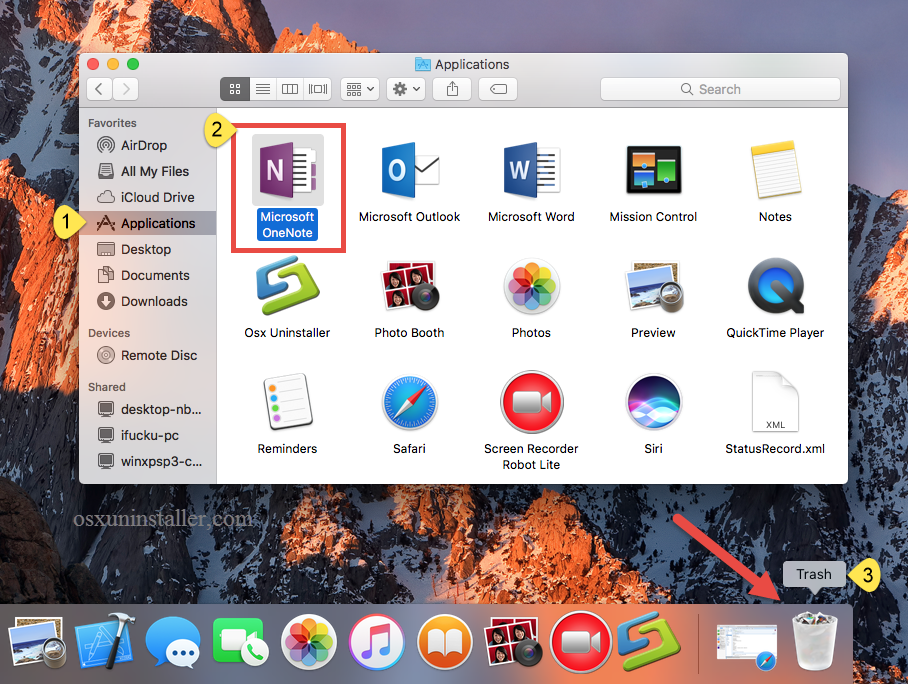 uninstall onenote for mac from app store
